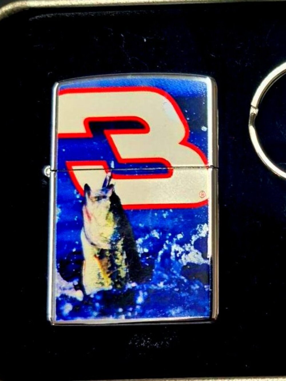 Dale Earnhardt #8 Nascar  Bass Fishing Zippo Lighter Key Chain Gift Set